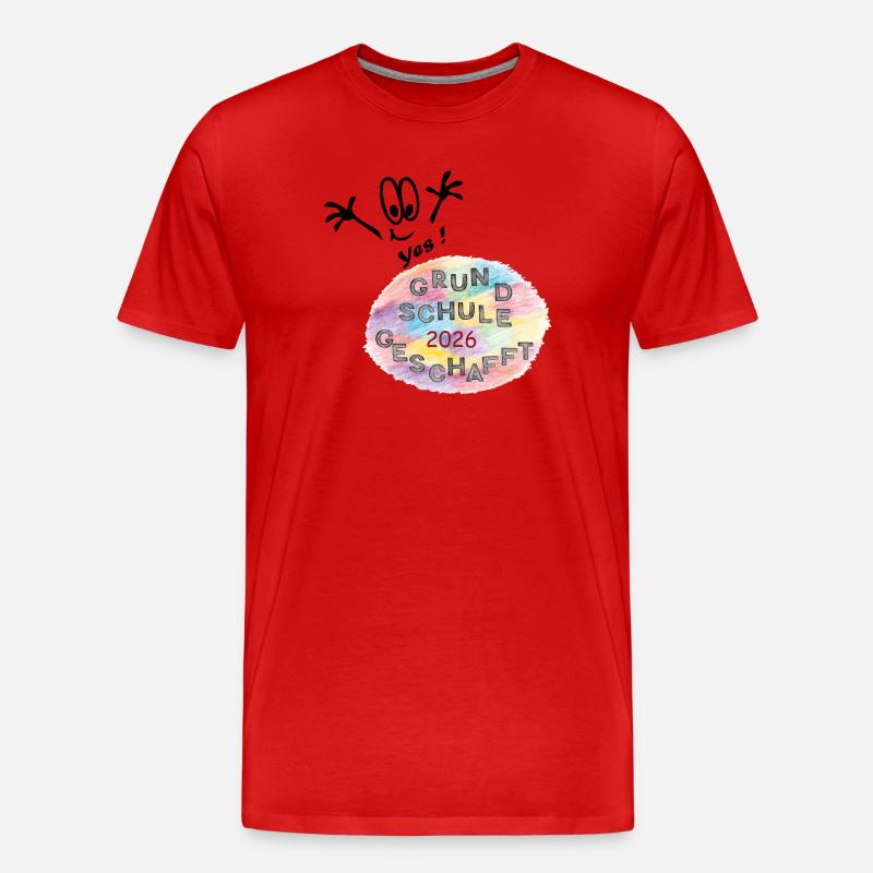 Grundschule geschafft - Männer Premium Bio T-Shirt - Rot