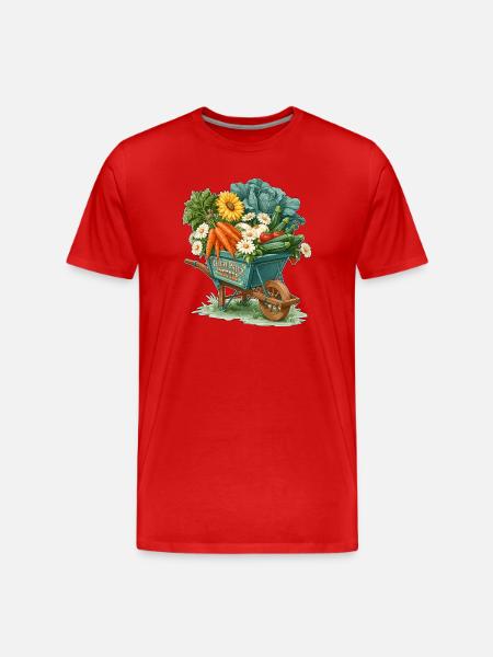Veggie Patch Victory Garden Wheelbarrow - Men's Premium Organic T-Shirt - red
