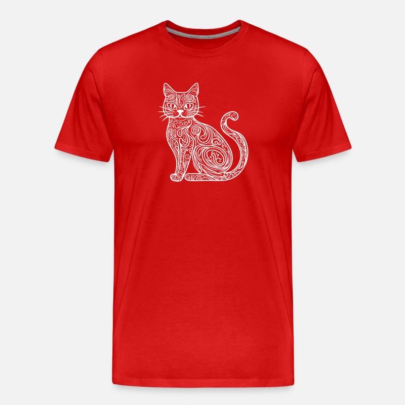 Croquis du chat - T-shirt bio Premium Homme - rouge