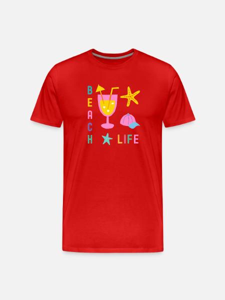 Beach Life Summer Style - Men's Premium Organic T-Shirt - red