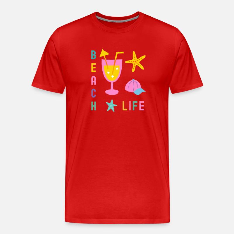 Beach Life Sommer Style - Männer Premium Bio T-Shirt - Rot