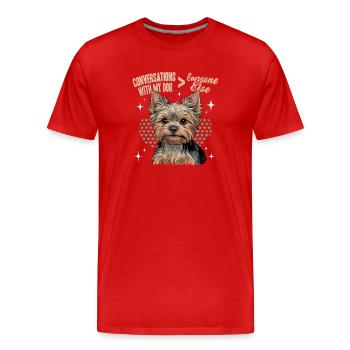 Yorkshire Terrier Yorkshire Race de chien Yorkshire - T-shirt bio Premium Homme - rouge - Devant - Damien (186cm)
