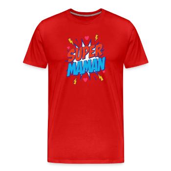 Super Maman - T-shirt bio Premium Homme - rouge - Devant - Damien (186cm)