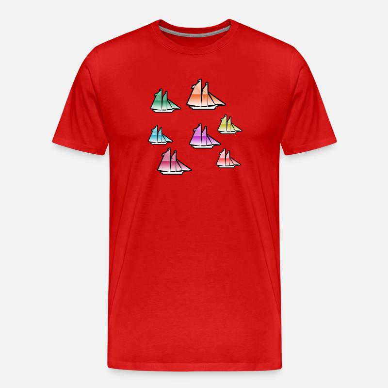 Segeln - Männer Premium Bio T-Shirt - Rot