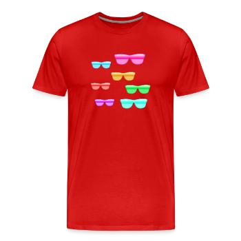 Lunettes de soleil - T-shirt bio Premium Homme - rouge - Devant - Damien (186cm)