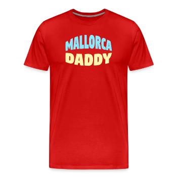 Mallorca Daddy - Men's Premium Organic T-Shirt - red - Front - Damien (186cm)