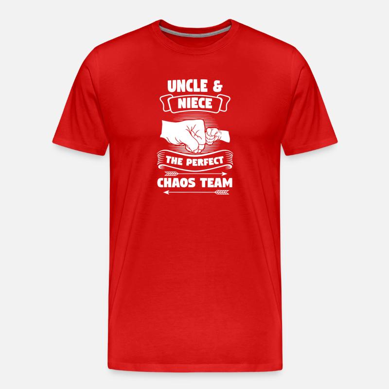 Onkel Nichte Chaos-Team - Männer Premium Bio T-Shirt - Rot