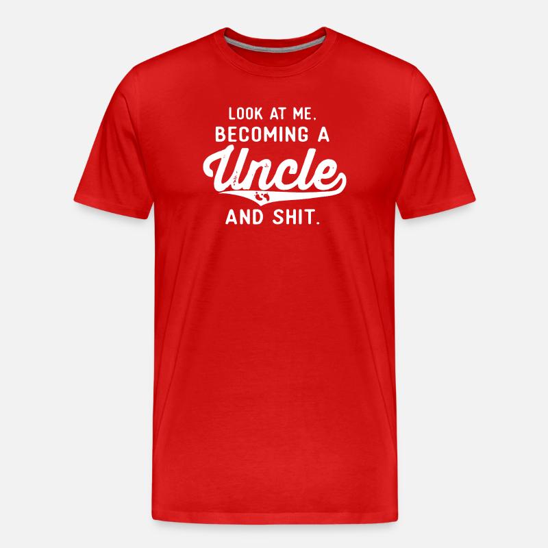 Ein Onkel werden – Fette Schrift - Männer Premium Bio T-Shirt - Rot