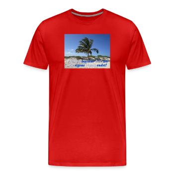 Freiheit - Männer Premium Bio T-Shirt - Rot - Vorne - Damien (186cm)