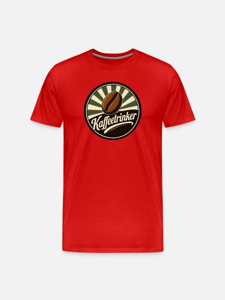 Kaffeetrinker klassisch - Männer Premium Bio T-Shirt - Rot
