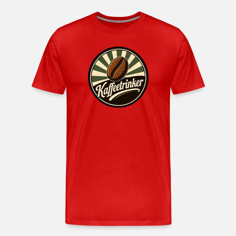 Kaffeetrinker klassisch - Männer Premium Bio T-Shirt - Rot
