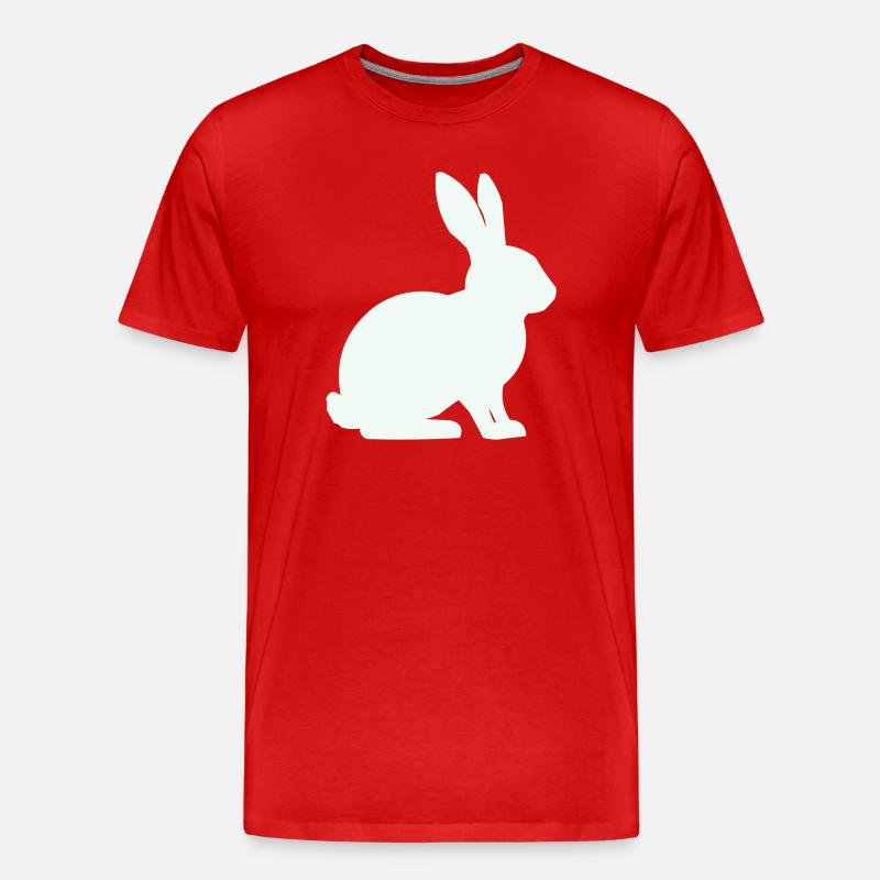 Hase Silhouette Minimal - Männer Premium Bio T-Shirt - Rot