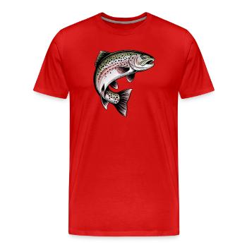 Forelle Angeln - Männer Premium Bio T-Shirt - Rot - Vorne - Damien (186cm)