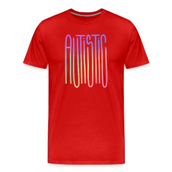 Autistic Spectrum Flow - Men's Premium Organic T-Shirt - red - Front - Damien (186cm)