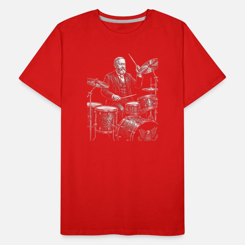 Benjamin Harrison spielt Schlagzeug Männer Premium Bio T-Shirt