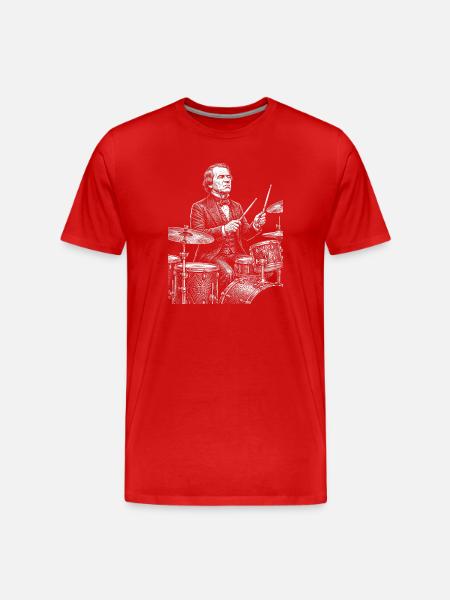 Andrew Johnson plays drums - Men's Premium Organic T-Shirt - red