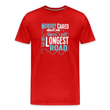 Längste Straße - Männer Premium Bio T-Shirt - Rot - Vorne - Damien (186cm)