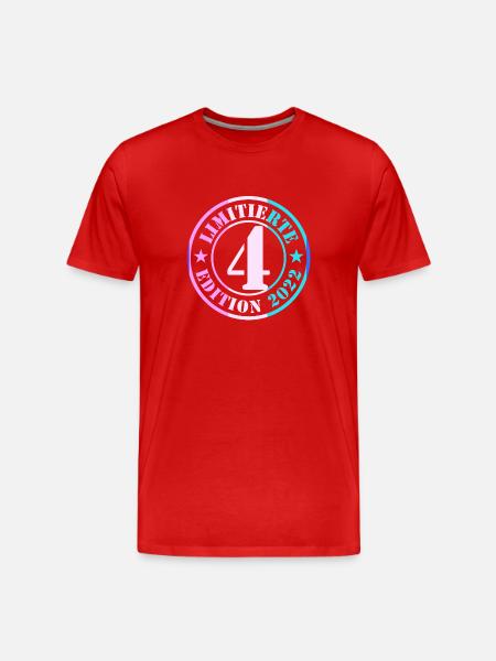 4th Birthday Young Girls - Men's Premium Organic T-Shirt - red