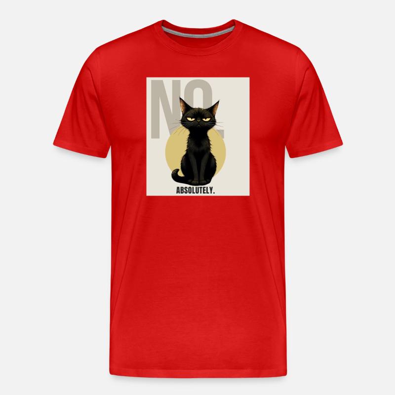 NO. – Sarcastic Black Cat Design - Männer Premium Bio T-Shirt - Rot