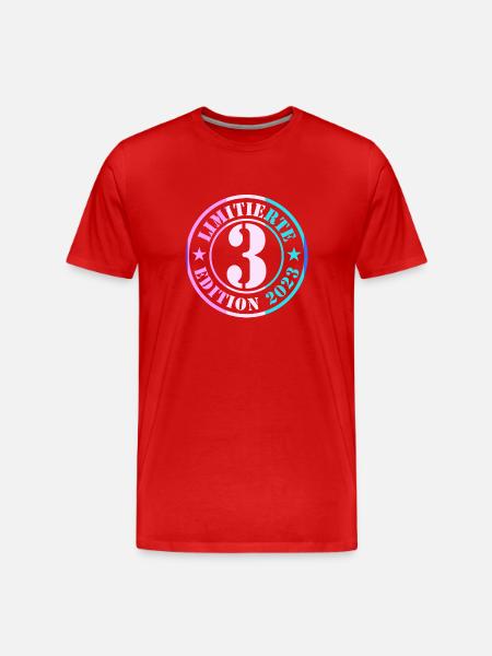3rd Birthday Young Girls - Men's Premium Organic T-Shirt - red