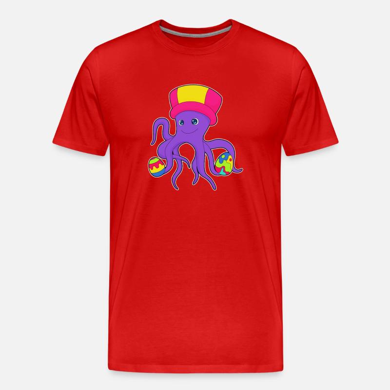 Octopus Easter Easter Eggs - Men's Premium Organic T-Shirt - red