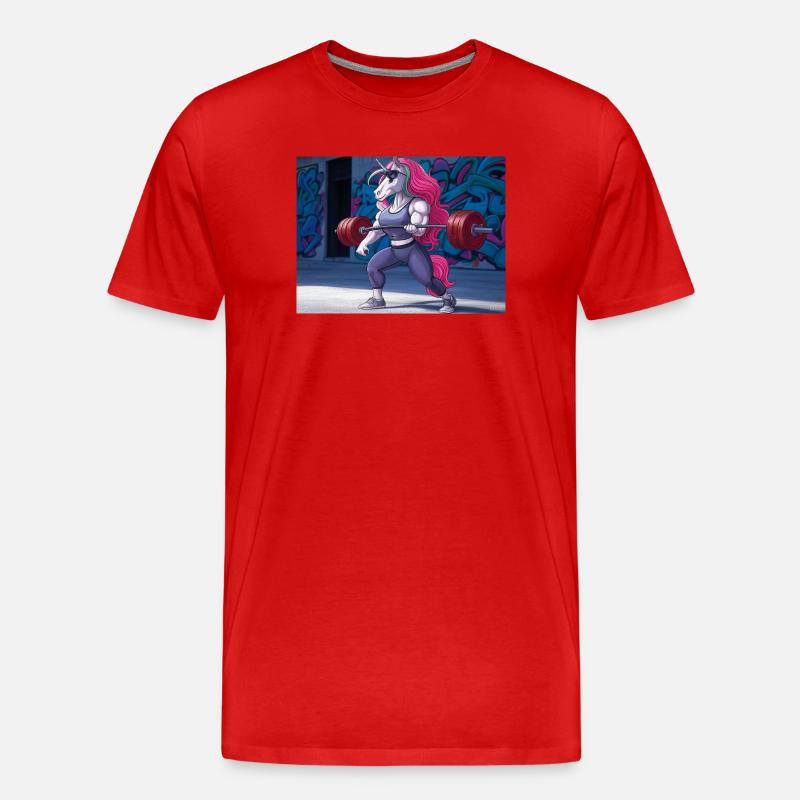 Powerful unicorn training - Men's Premium Organic T-Shirt - red