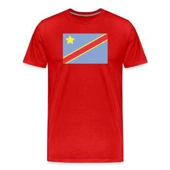 Drapeau du Congo - T-shirt bio Premium Homme - rouge - Devant - Damien (186cm)