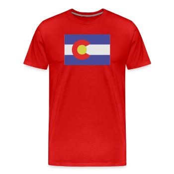 Flagge des Bundesstaates Colorado - Männer Premium Bio T-Shirt - Rot - Vorne - Damien (186cm)