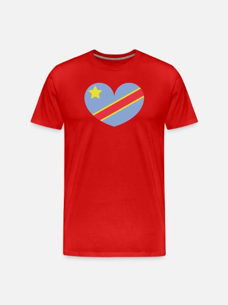 Congo heart flag - Men's Premium Organic T-Shirt - red