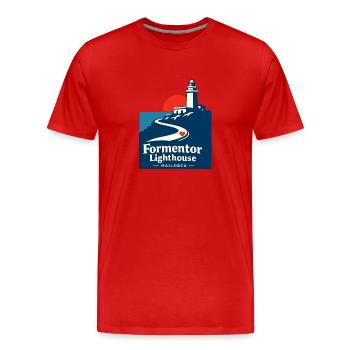 Phare de Mallorca Road Cycling Formentor Cap de - T-shirt bio Premium Homme - rouge - Devant - Damien (186cm)