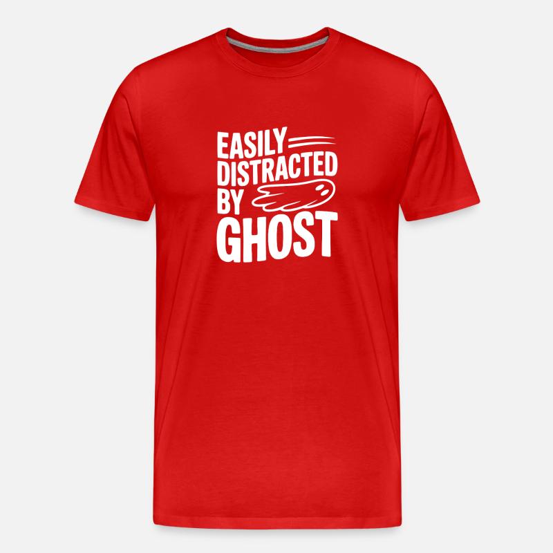 Easily Distracted by Ghost - Men's Premium Organic T-Shirt - red