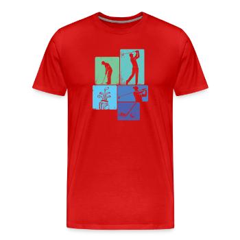 Scenic Golf Course Fairway Lover Style - Men's Premium Organic T-Shirt - red - Front - Damien (186cm)