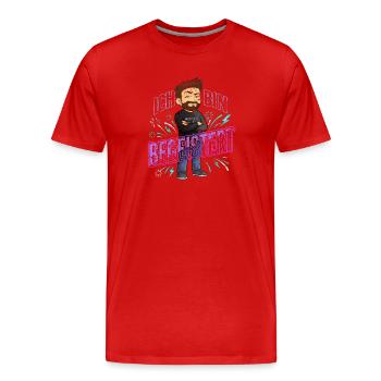 Ich bin begeistert - Männer Premium Bio T-Shirt - Rot - Vorne - Damien (186cm)