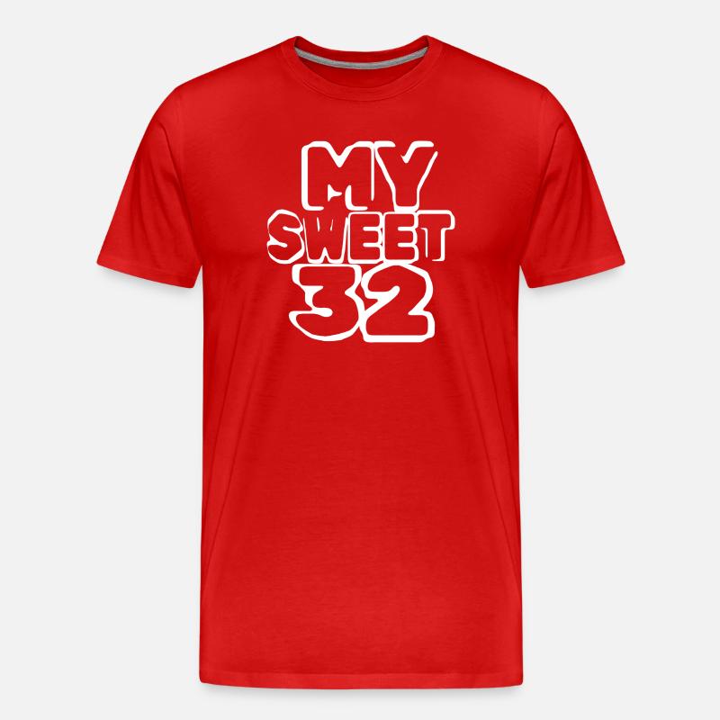 Alter 32 - Männer Premium Bio T-Shirt - Rot