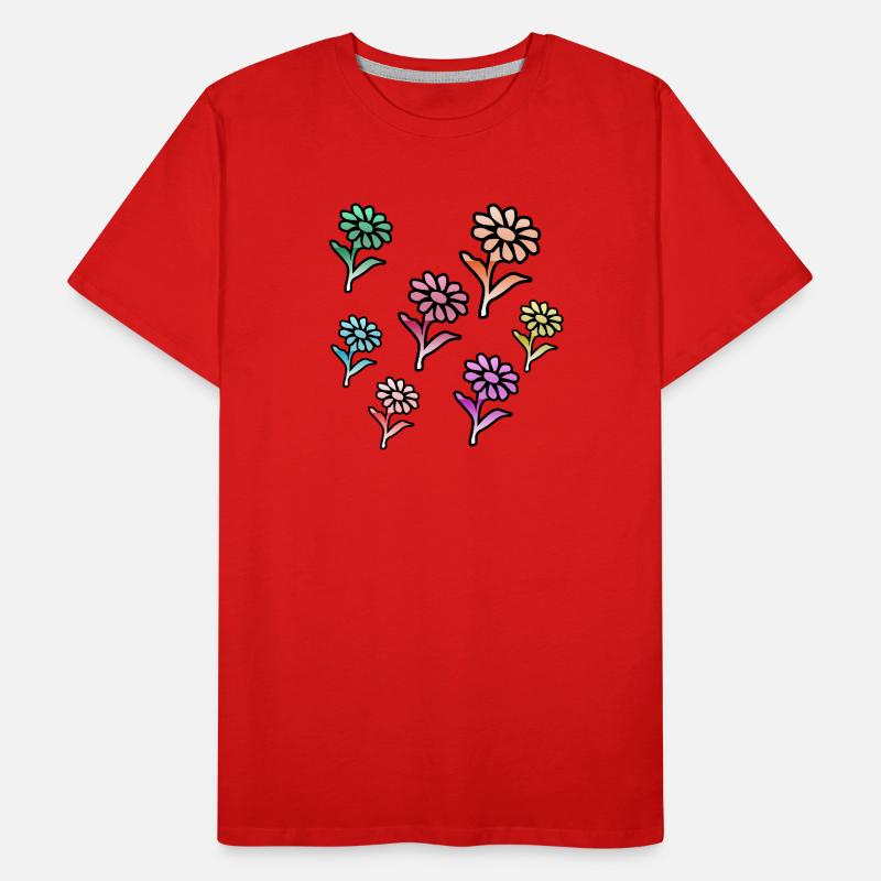 Blumen Männer Premium Bio T-Shirt