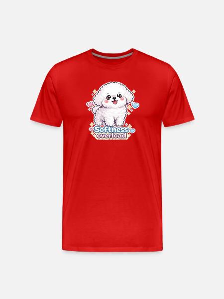 Softness Overload - Cute Bichon Dog Design - Men's Premium Organic T-Shirt - red