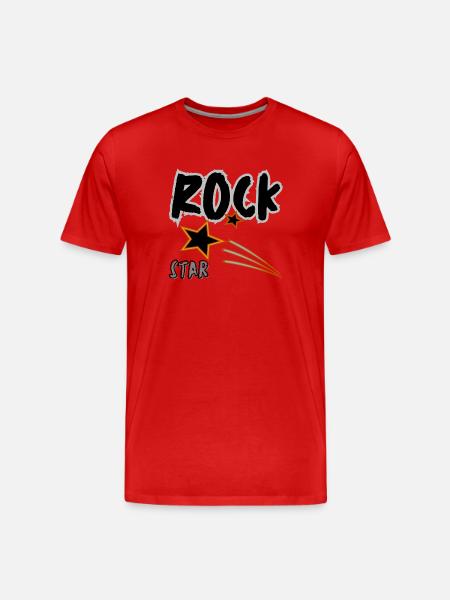 Rock Star - Männer Premium Bio T-Shirt - Rot