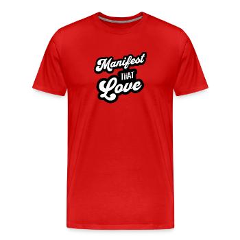 Manifeste cet amour - T-shirt bio Premium Homme - rouge - Devant - Damien (186cm)