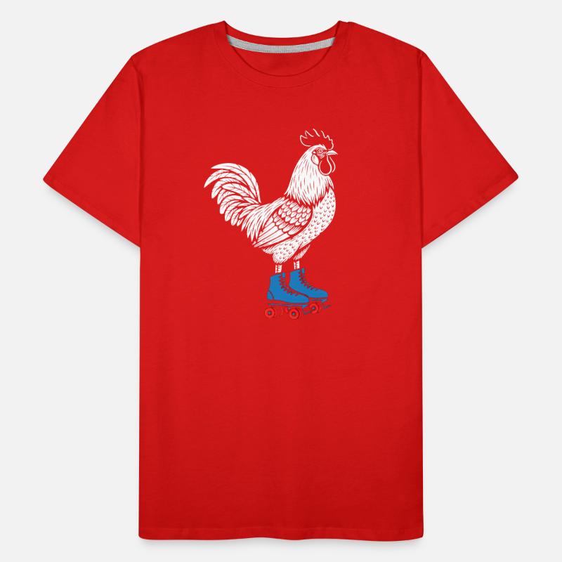 Hahn auf Rollschuhen Männer Premium Bio T-Shirt