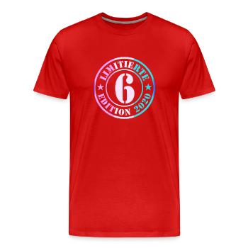 6. Geburtstag Junge Mädchen - Männer Premium Bio T-Shirt - Rot - Vorne - Damien (186cm)
