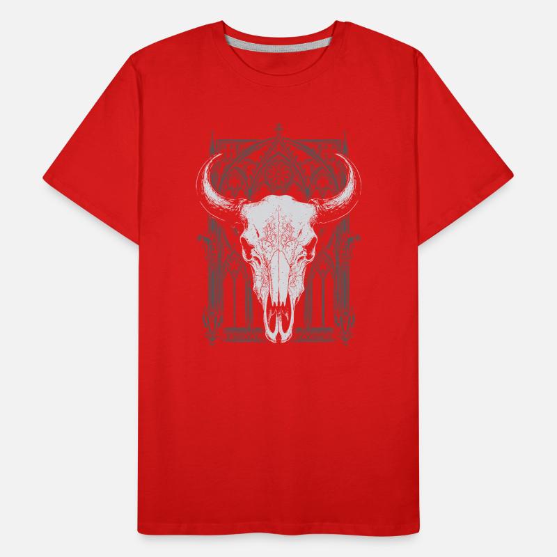 Gothic Bull Skull Crest Men's Premium Organic T-Shirt