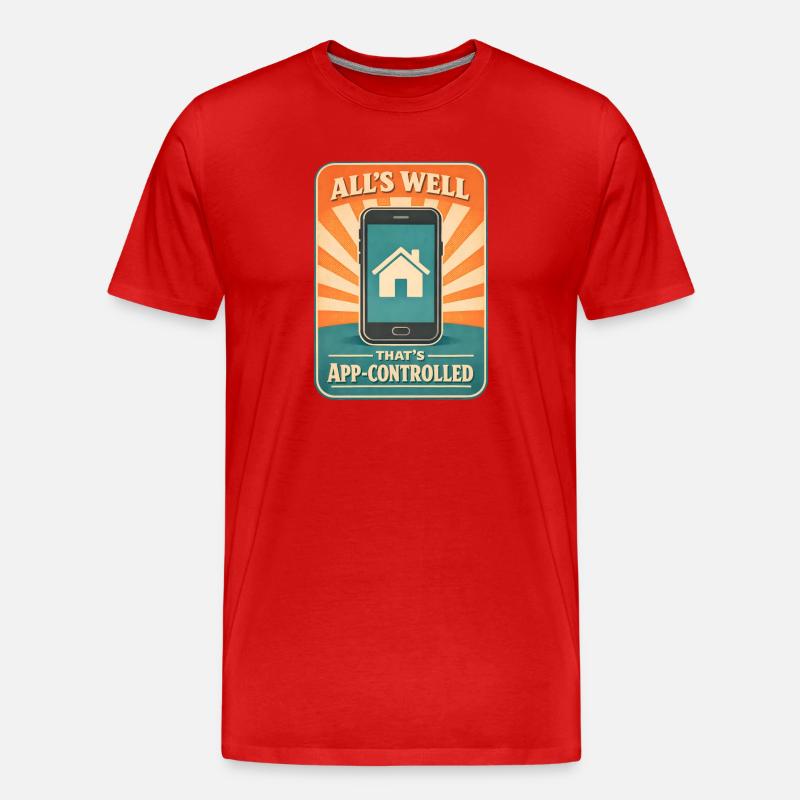 Alles gut per App | Smart Home - Männer Premium Bio T-Shirt - Rot