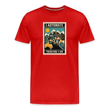 J’automatise | Technologie de la maison intelligente - T-shirt bio Premium Homme - rouge - Devant - Damien (186cm)