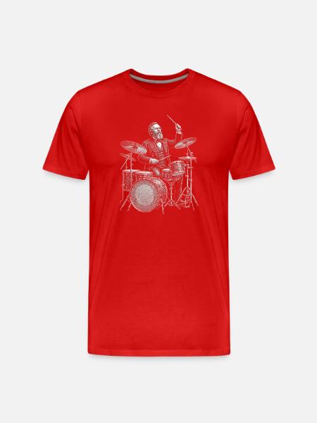Rutherford B. Hayes plays drums - Men's Premium Organic T-Shirt - red