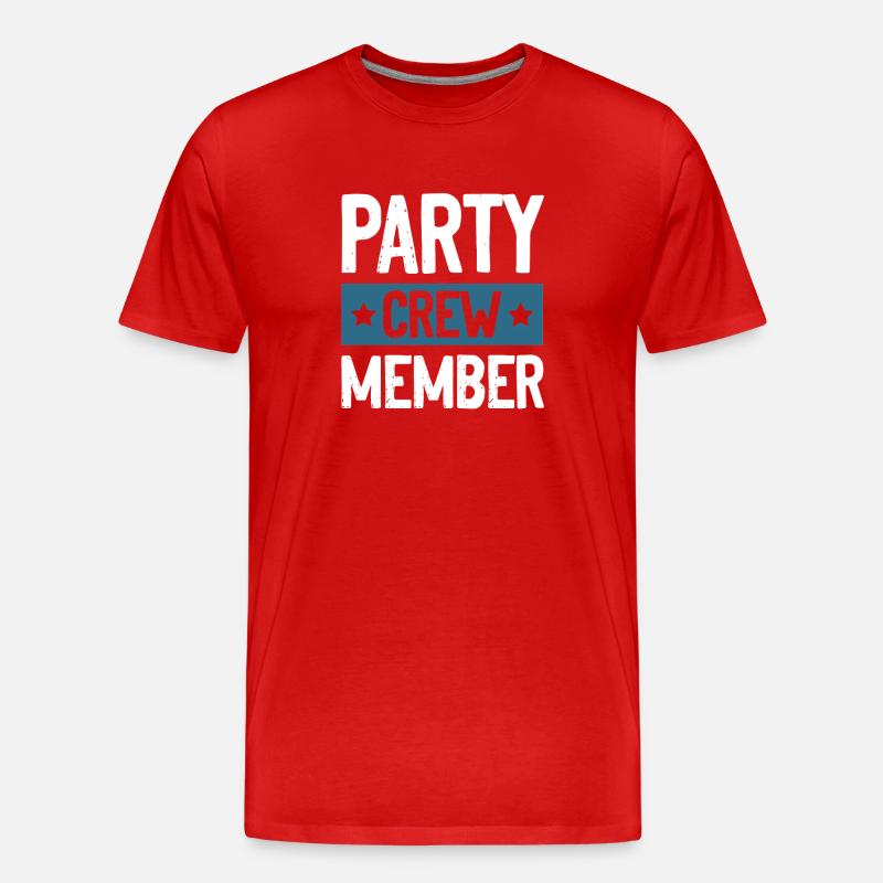 Party Crew - Männer Premium Bio T-Shirt - Rot