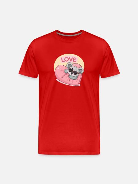 Koala Heart Love pastel - Men's Premium Organic T-Shirt - red