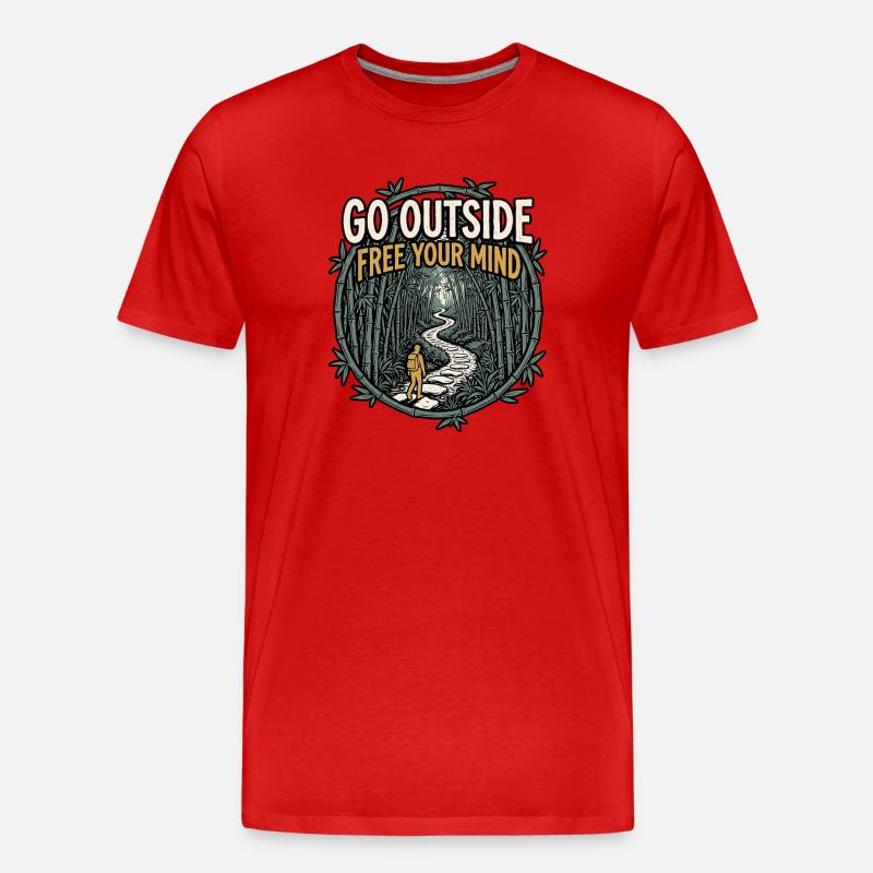 Go Outside Be Free - Männer Premium Bio T-Shirt - Rot