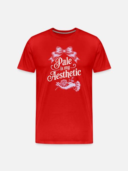 Pale Aesthetic Script with Bow - Men's Premium Organic T-Shirt - red