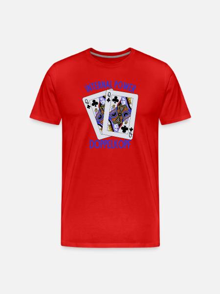 Doppelkopf: Geistige Stärke - Männer Premium Bio T-Shirt - Rot