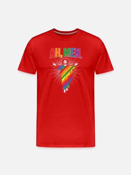 Pride Month LGBTQ - Jesus. Ah, men. - Men's Premium Organic T-Shirt - red